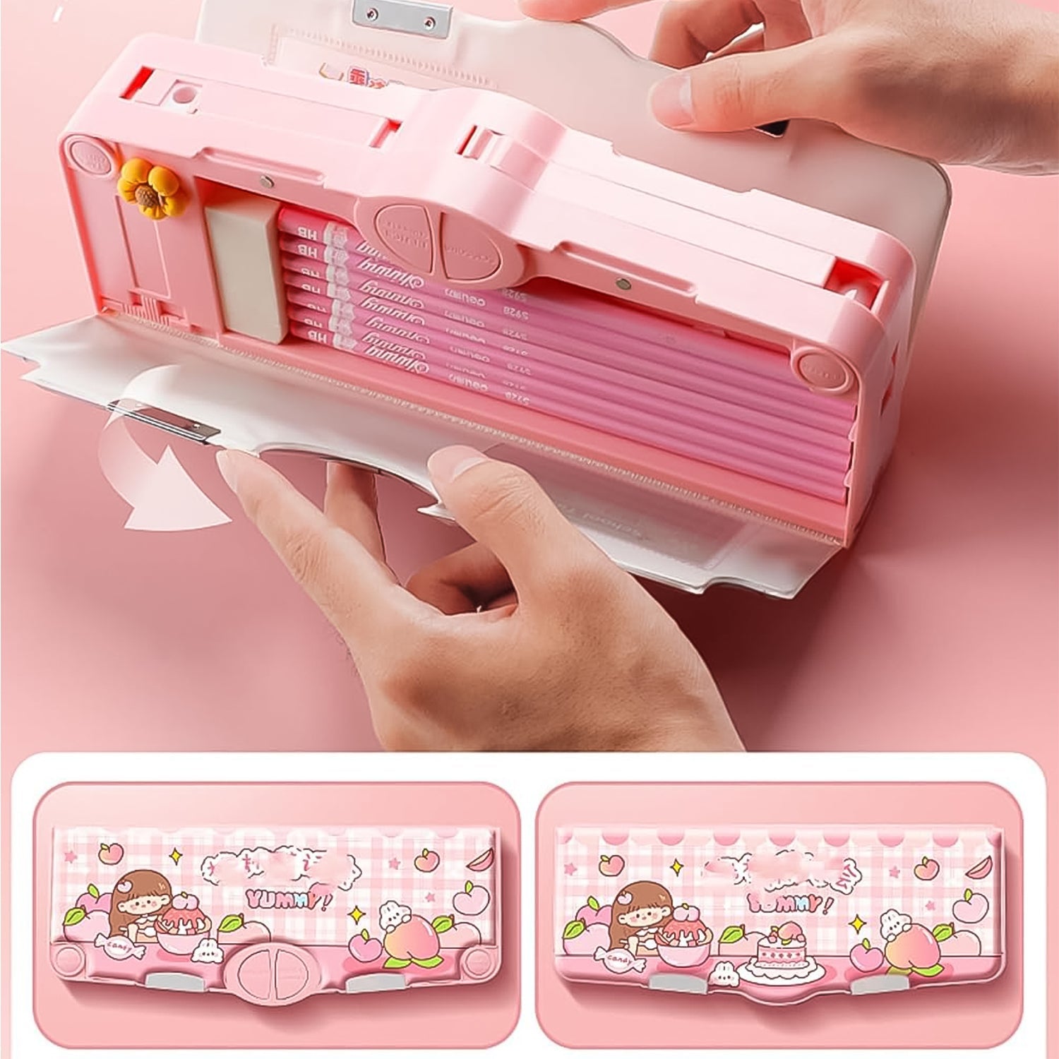 Multifunctional Cartoon Pencil Box (1 Pc)