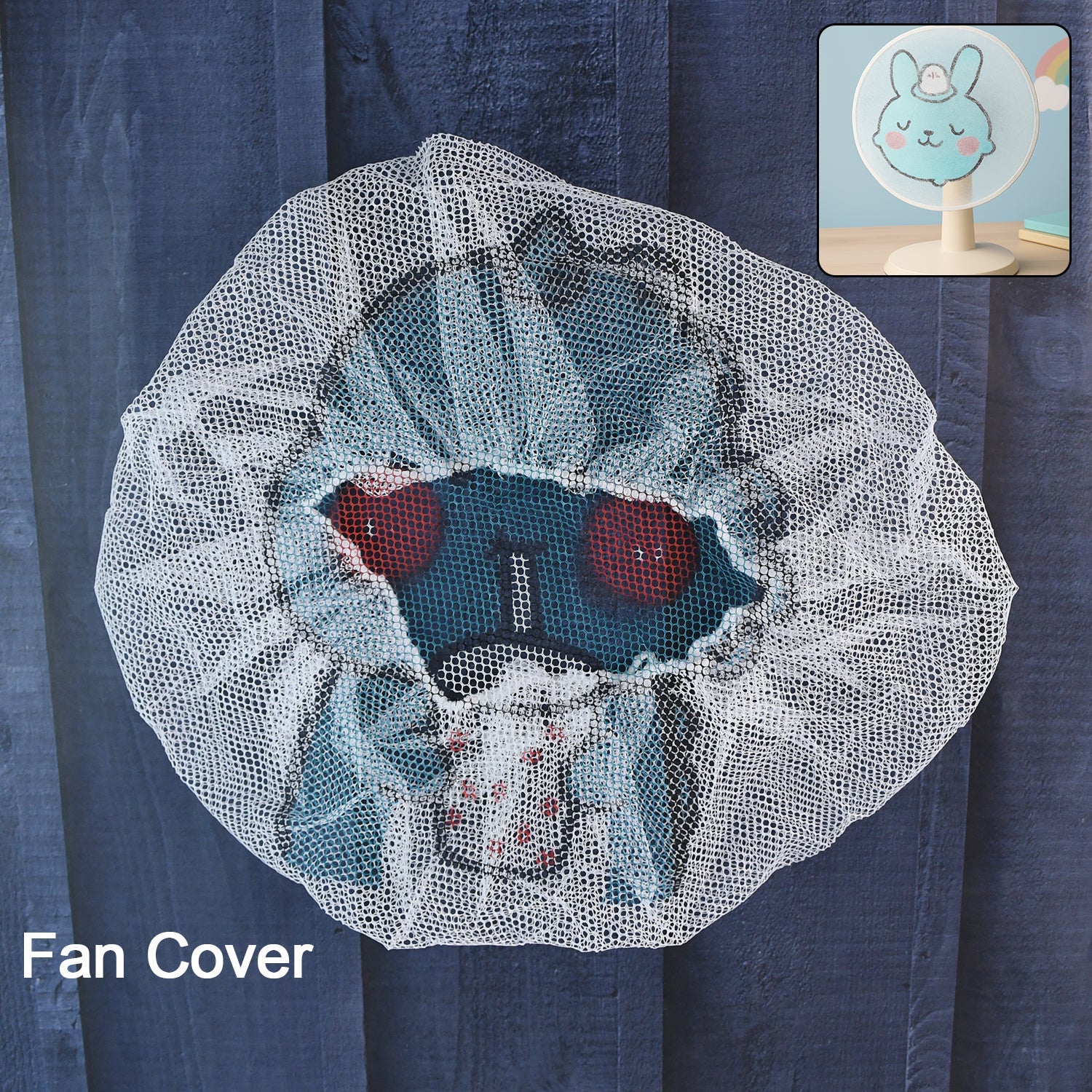 Cute Cartoon Character Fabric Mesh Fan Cover (1 Pc / Mix Design)