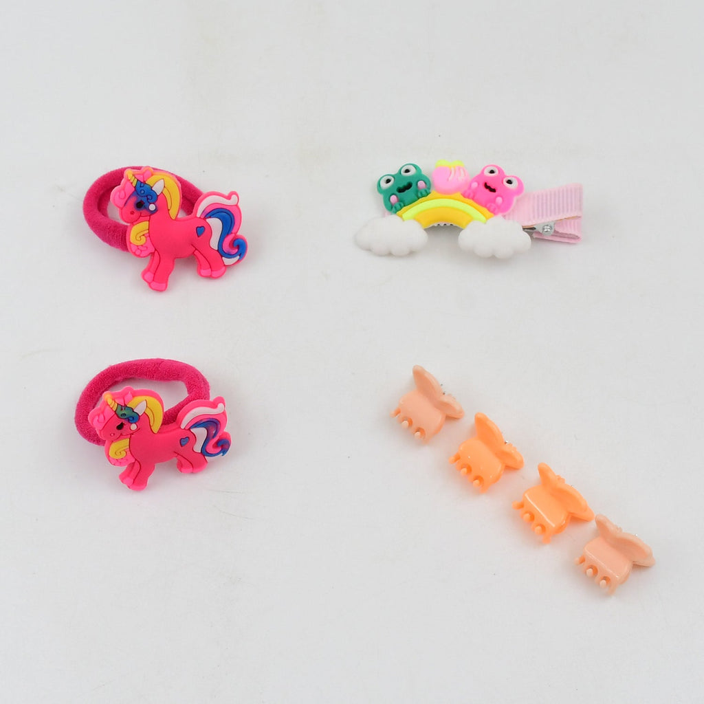 Cute Cartoon Plush Hairpin Set (7 Pcs Set / Mix Colour), Hair accessories