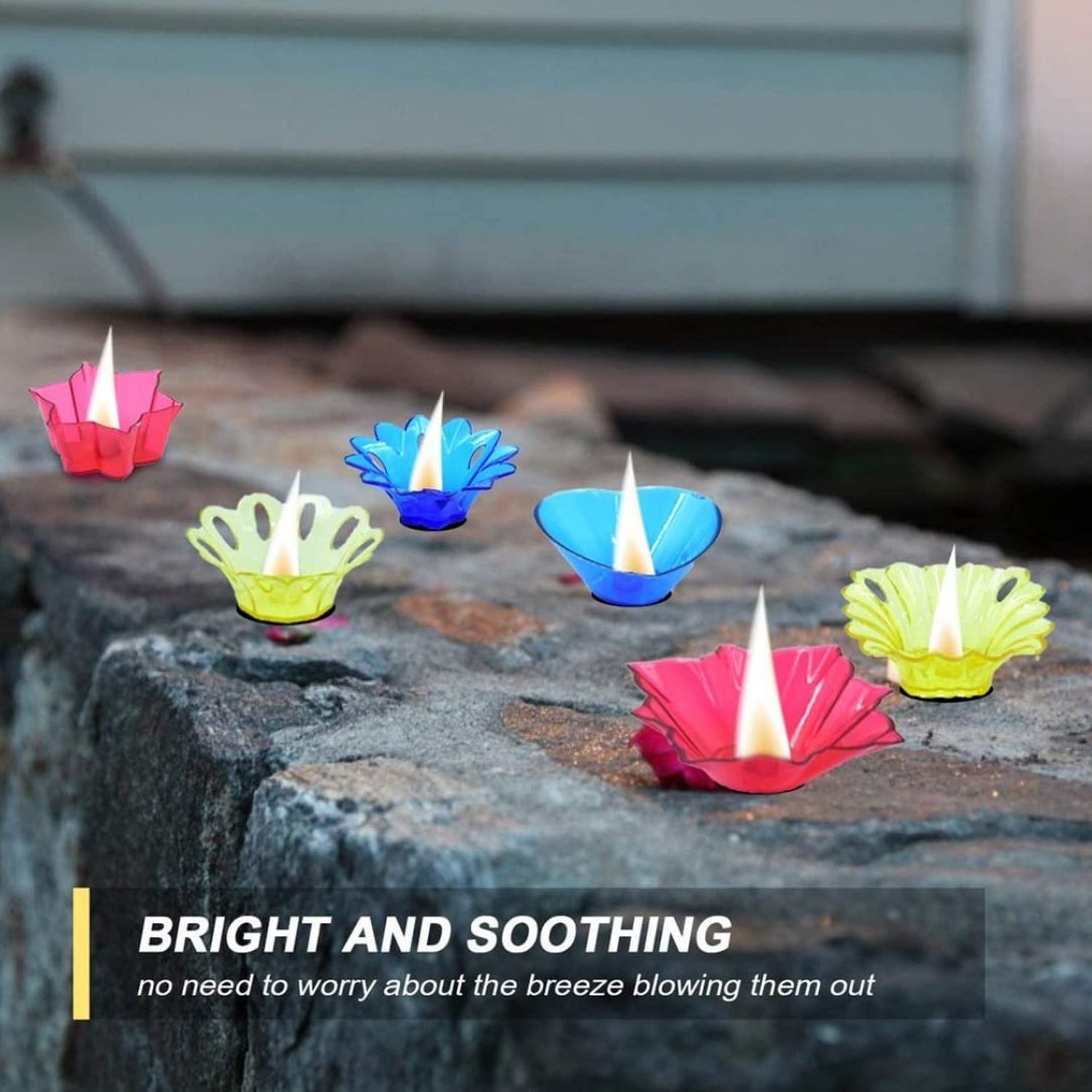 Colourful Reflection Diya Combo Plastic Candle Cup with Multi Shape, Diwali (12 Pcs Set)
