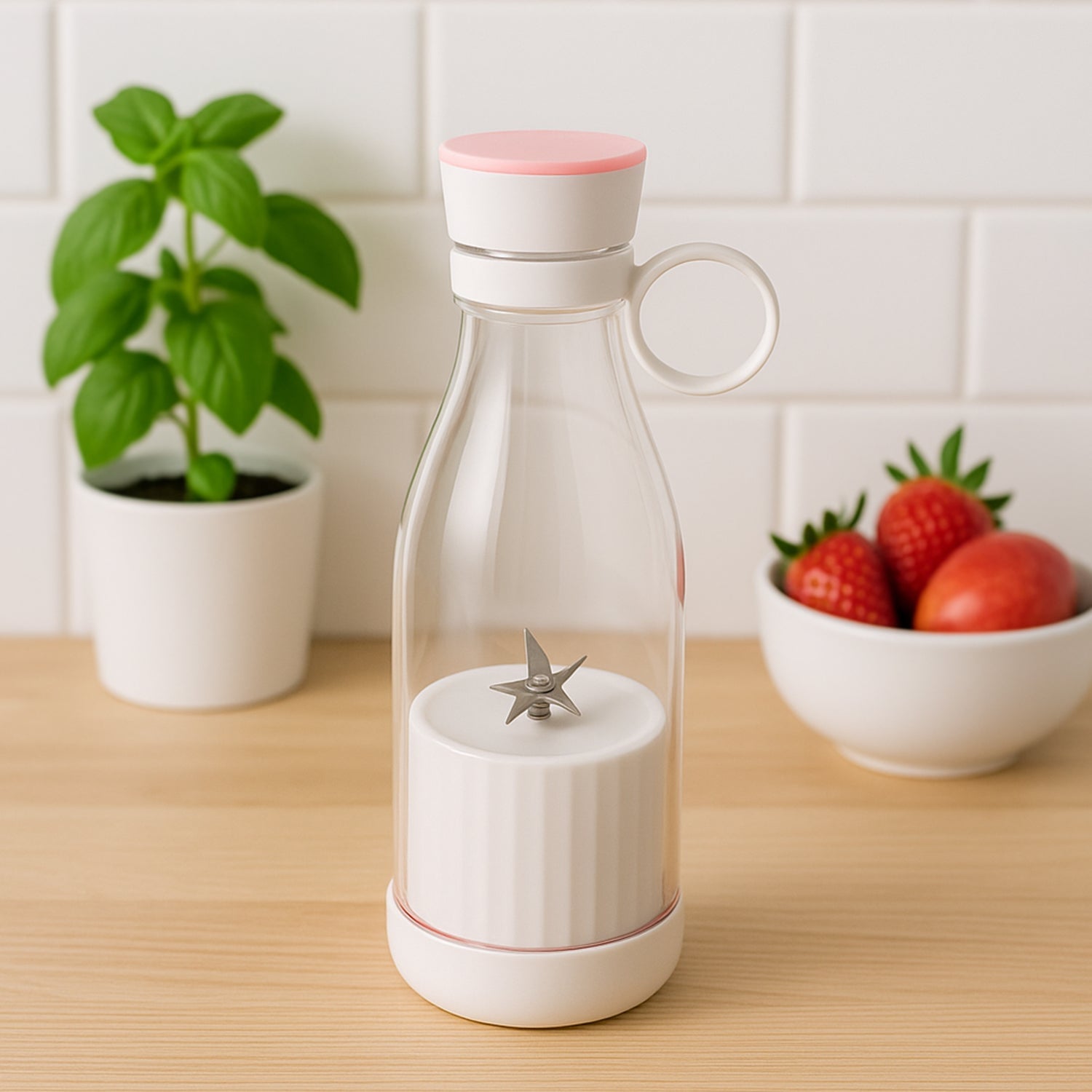 Blender Portable Juicer with 4 Blades 400 Ml Multicolor