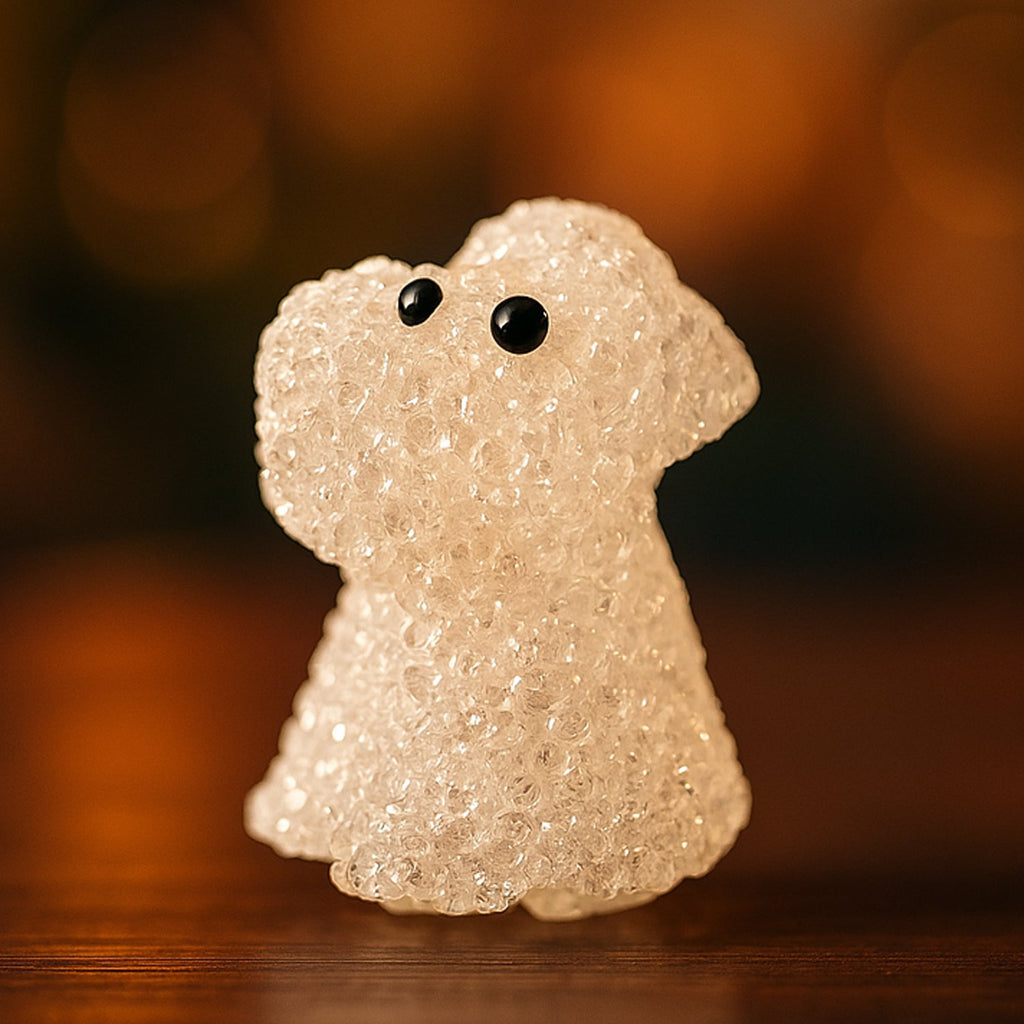 Dog Shape Crystal LED Night Light Lamp – Cute Glowing Animal Decorative Light (1 Pc)