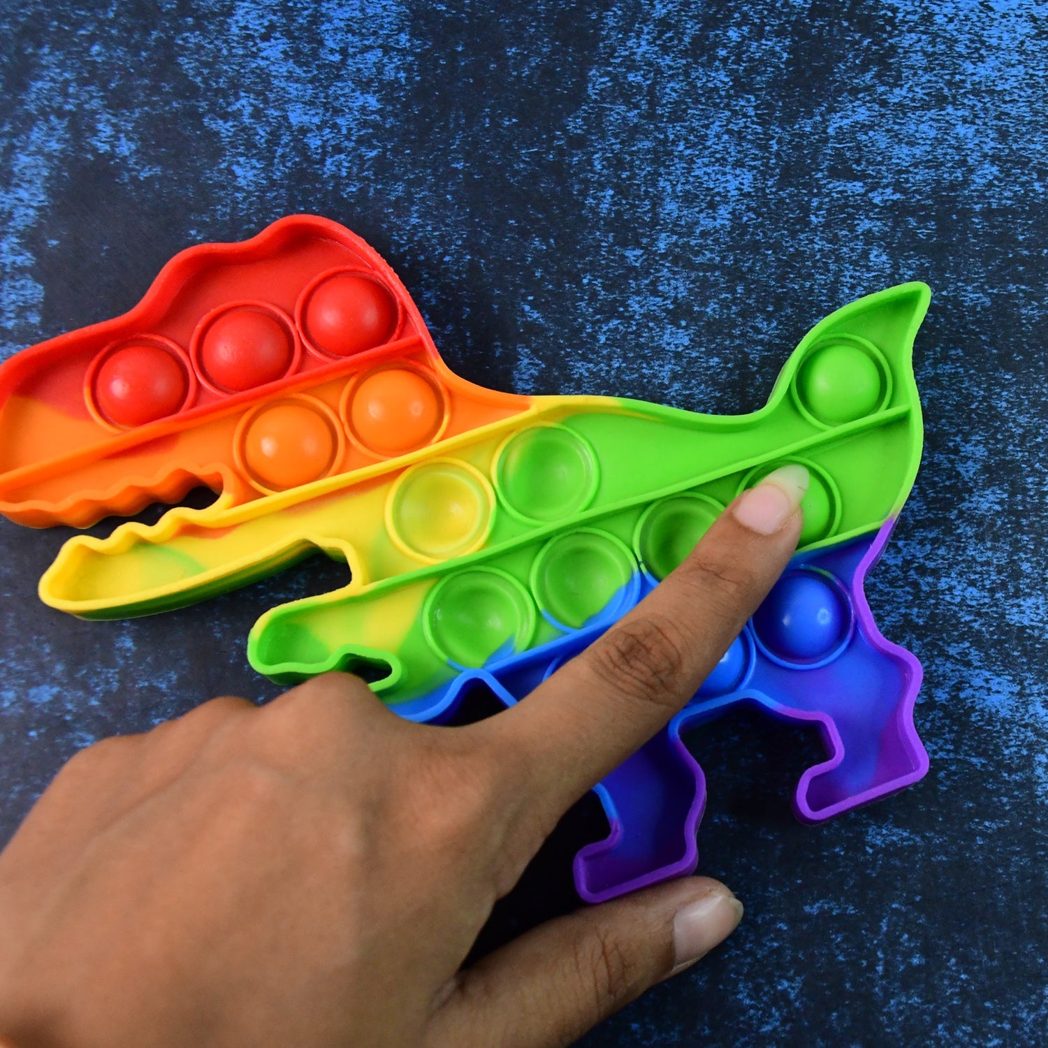 Rainbow Dinosaur Silicone Fidget Popper