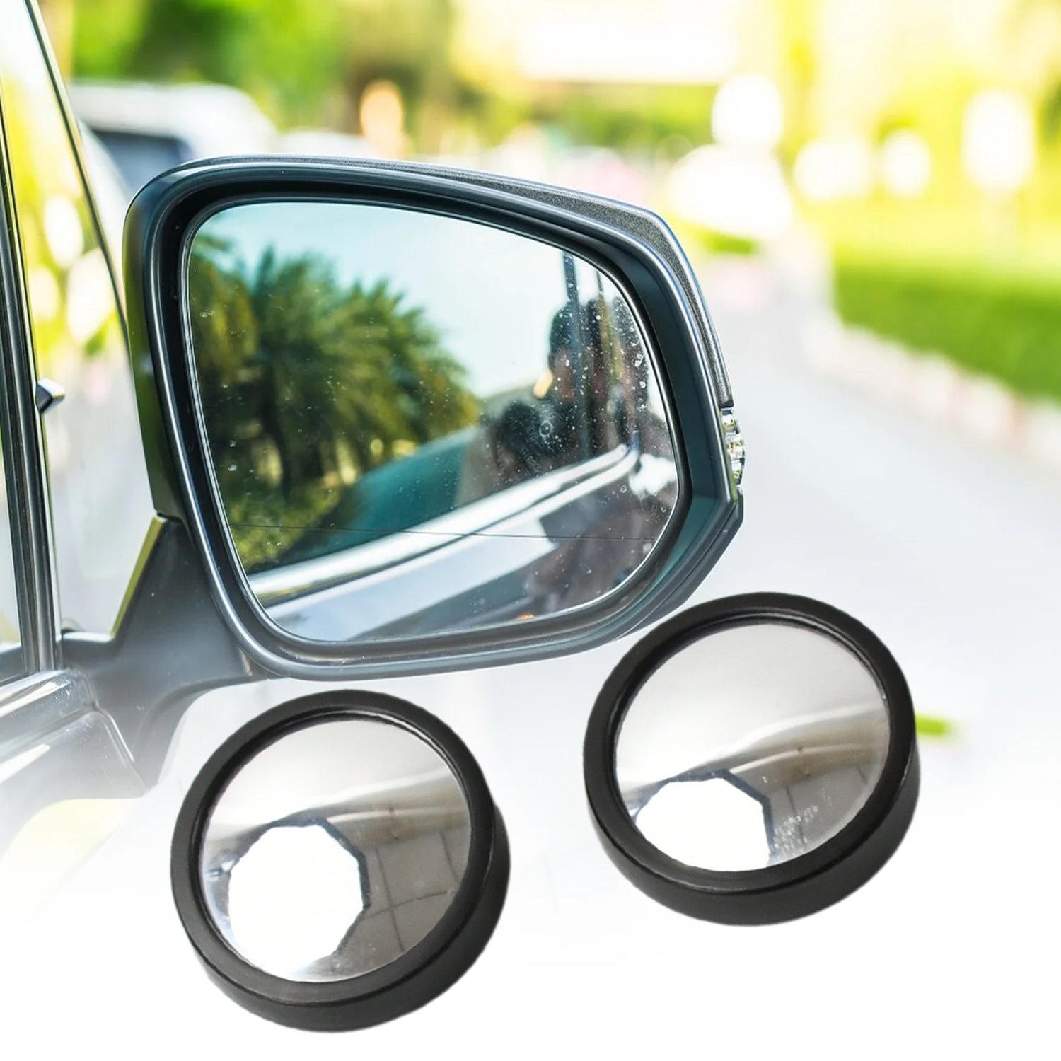 Car Blind Spot Mirror – HD Glass, Convex & Frameless (2 Pcs Set)