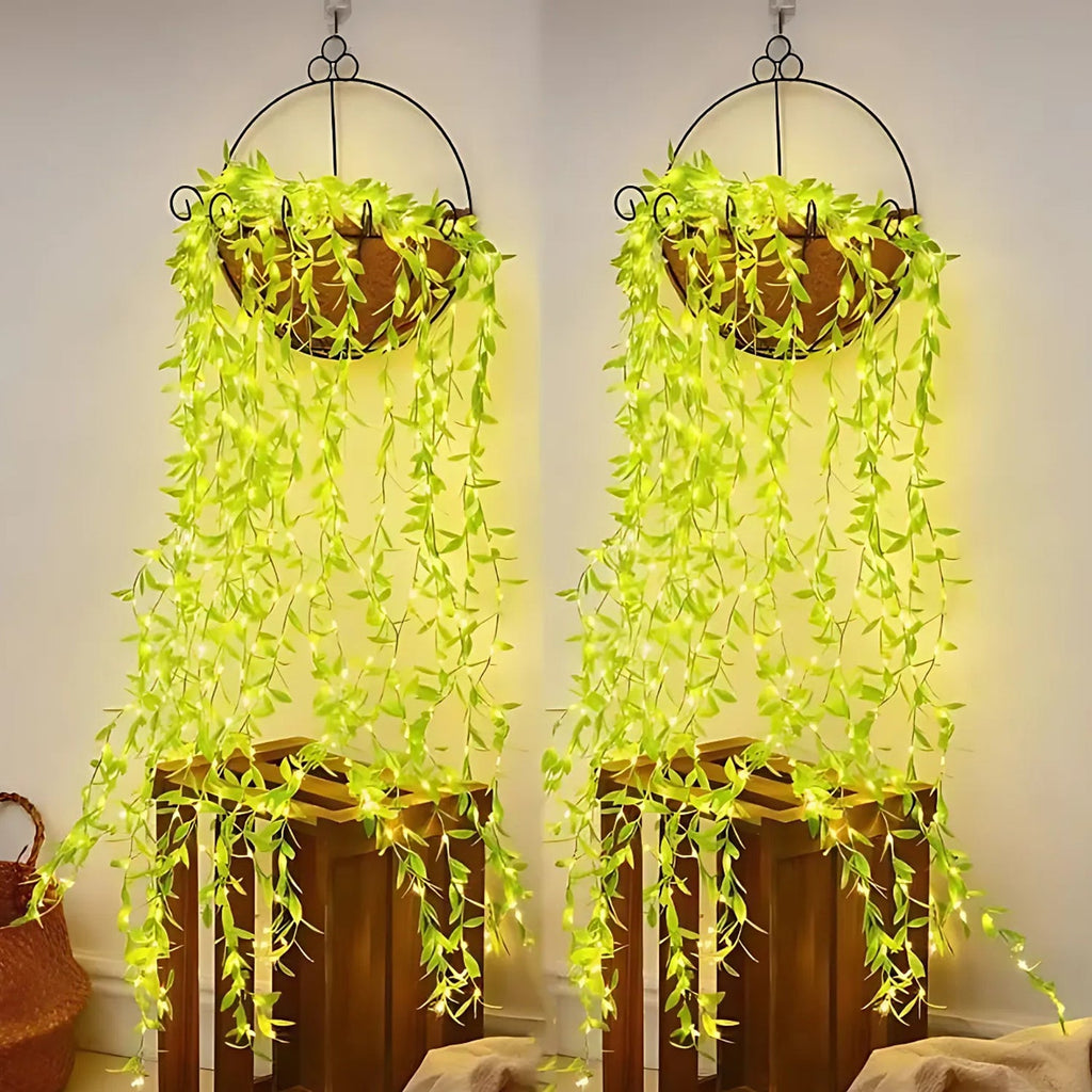 Green Artificial Leaf Fairy Light String