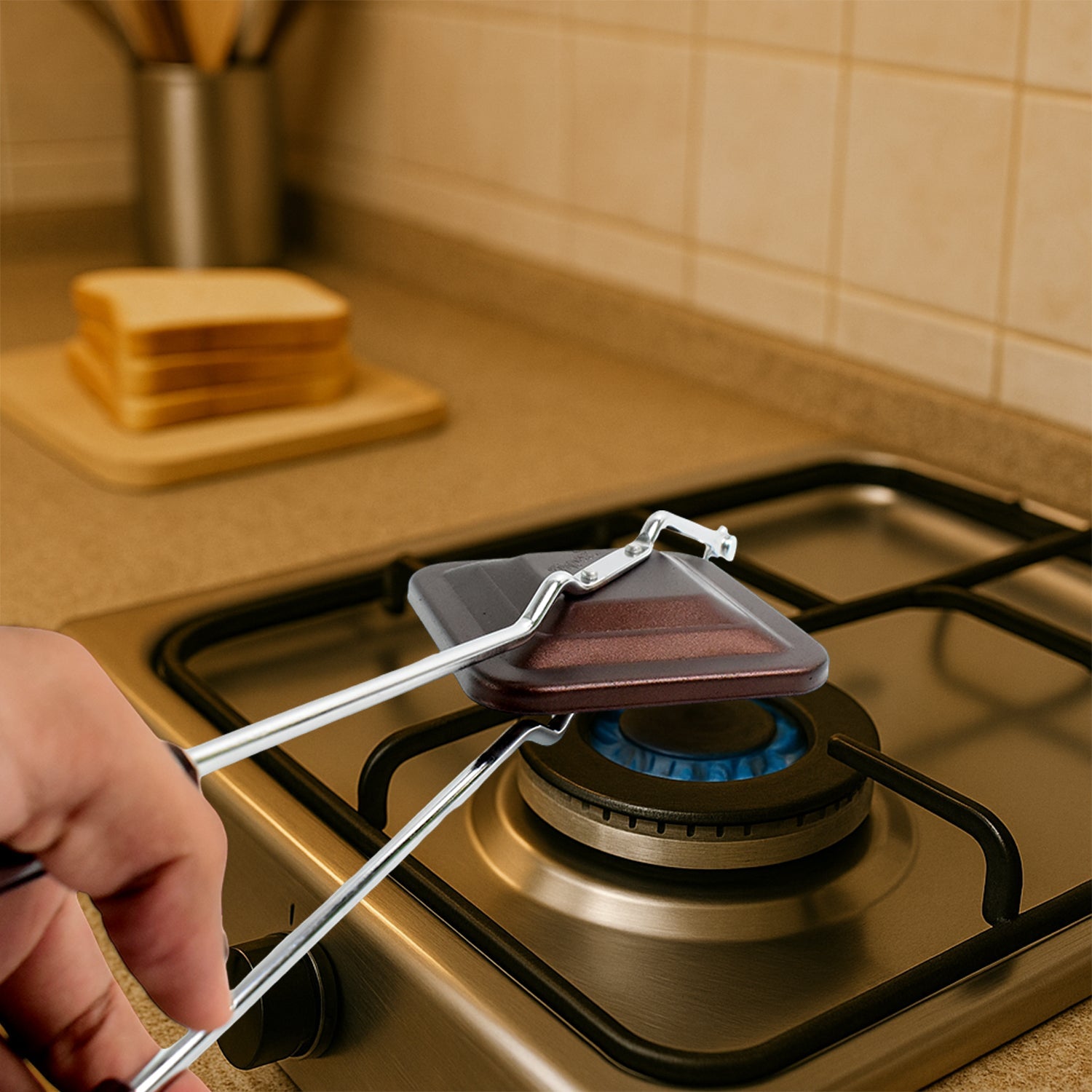 Apex Regular Non-Stick Flame-Based Sandwich Toaster