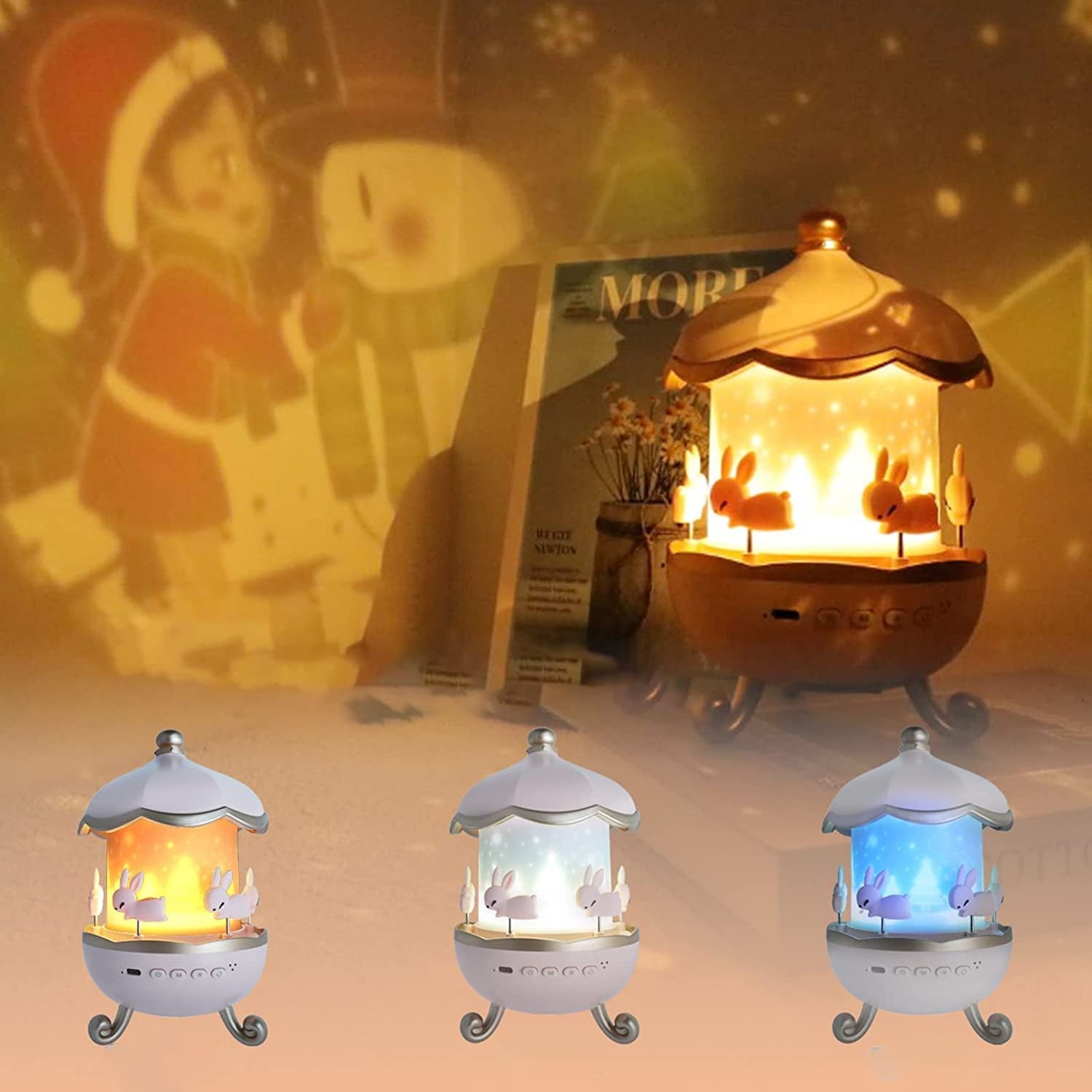 Bunny’s Carousel Rotating LED Night Light