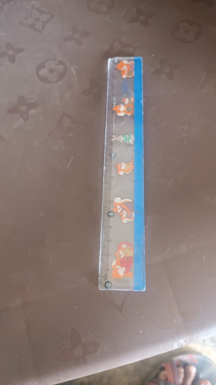 Cartoon Printed Plastic Ruler 20 cm (1 Pc)