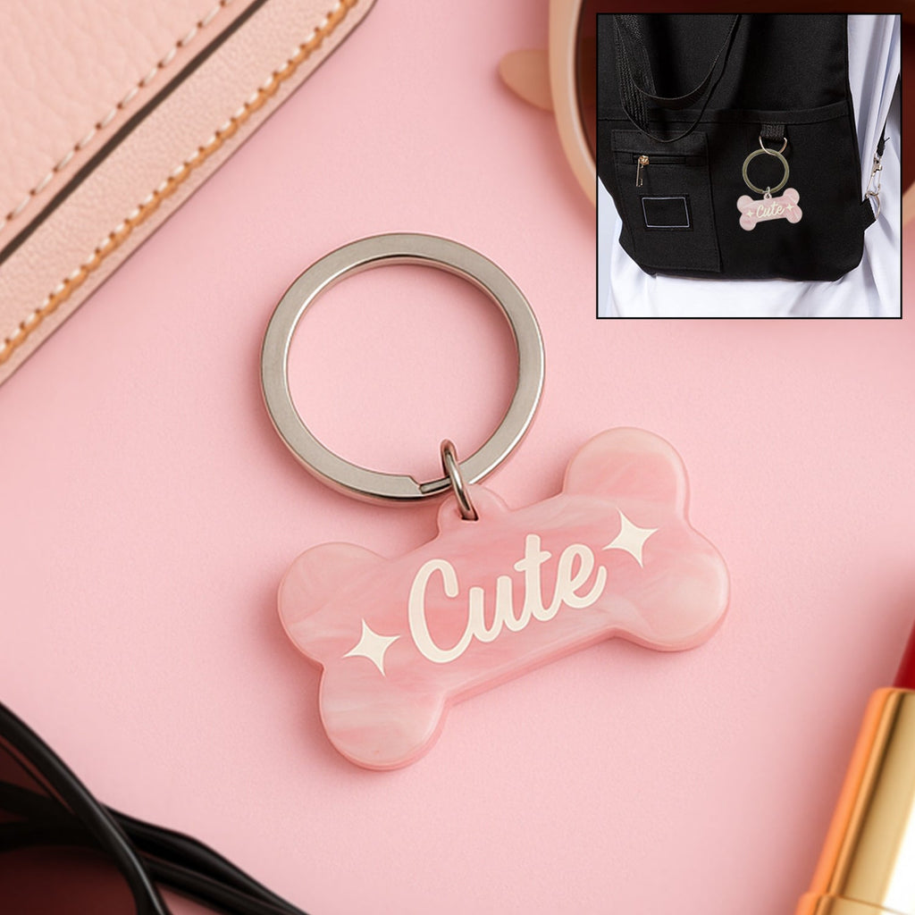 Trendy Text Acrylic Keychain