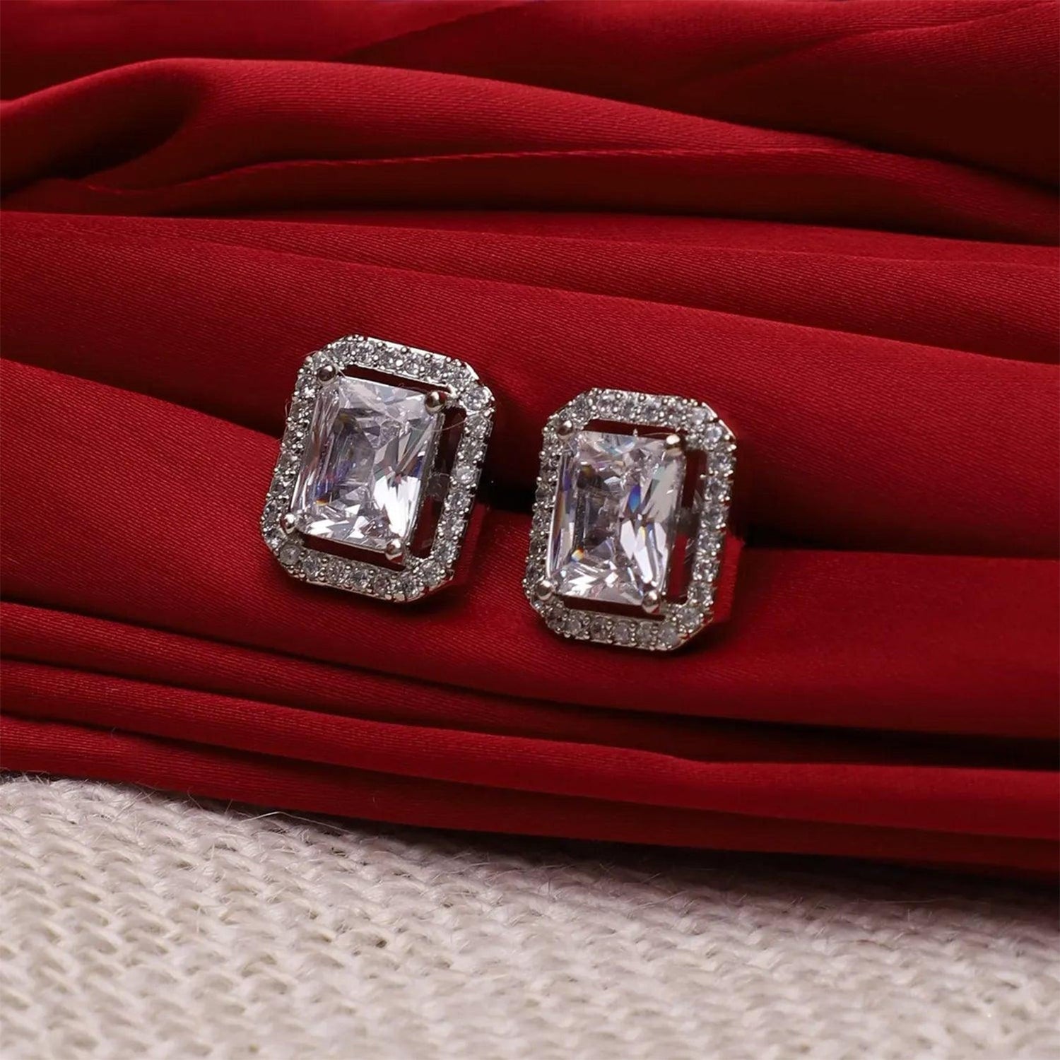 Diamond Jewellery Interchangeable Triangular Shaped Earrings (6 Pari / Mix Color & Design)