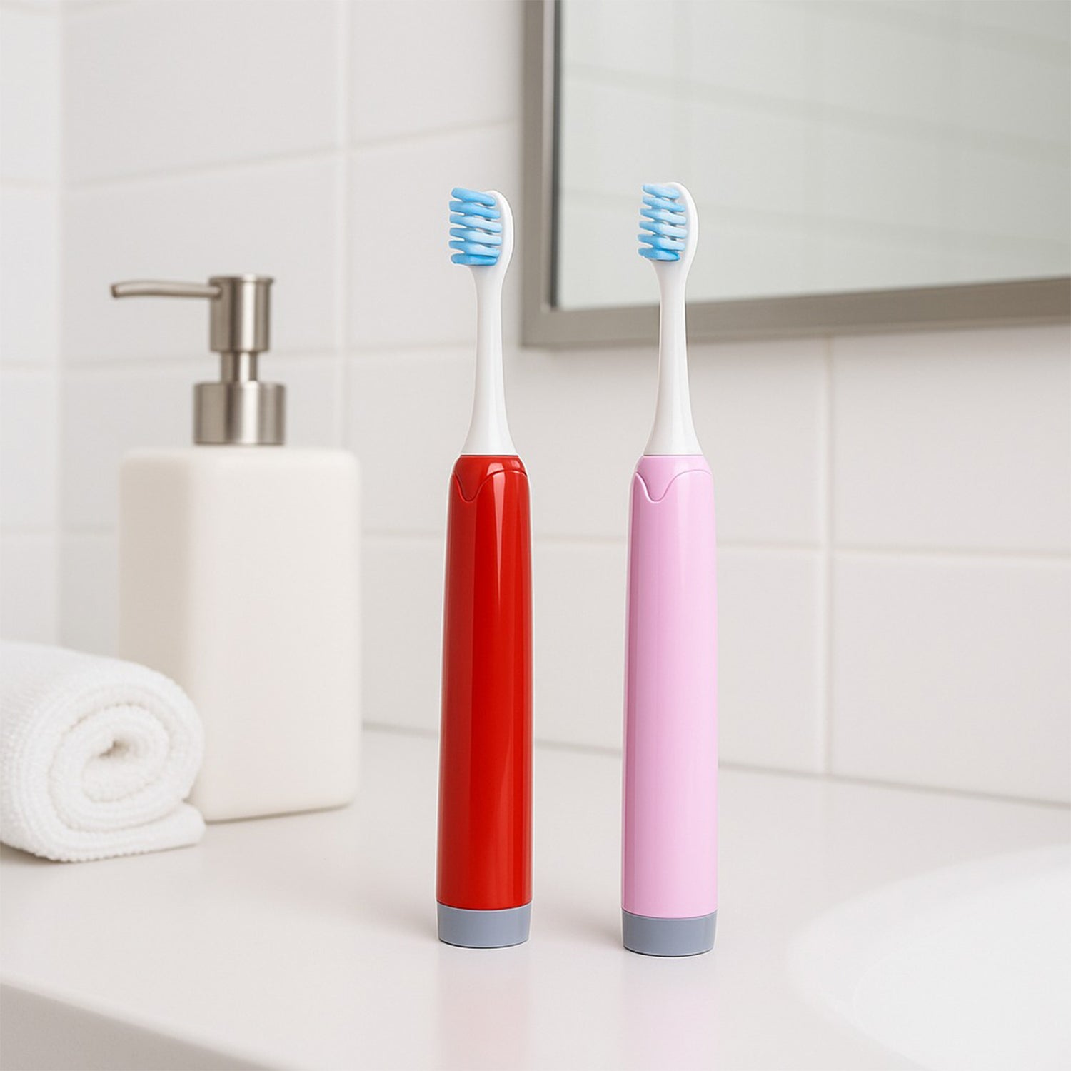Battery-Operated Electric Toothbrush with Replaceable Head (Mix Color / 1 Pc)