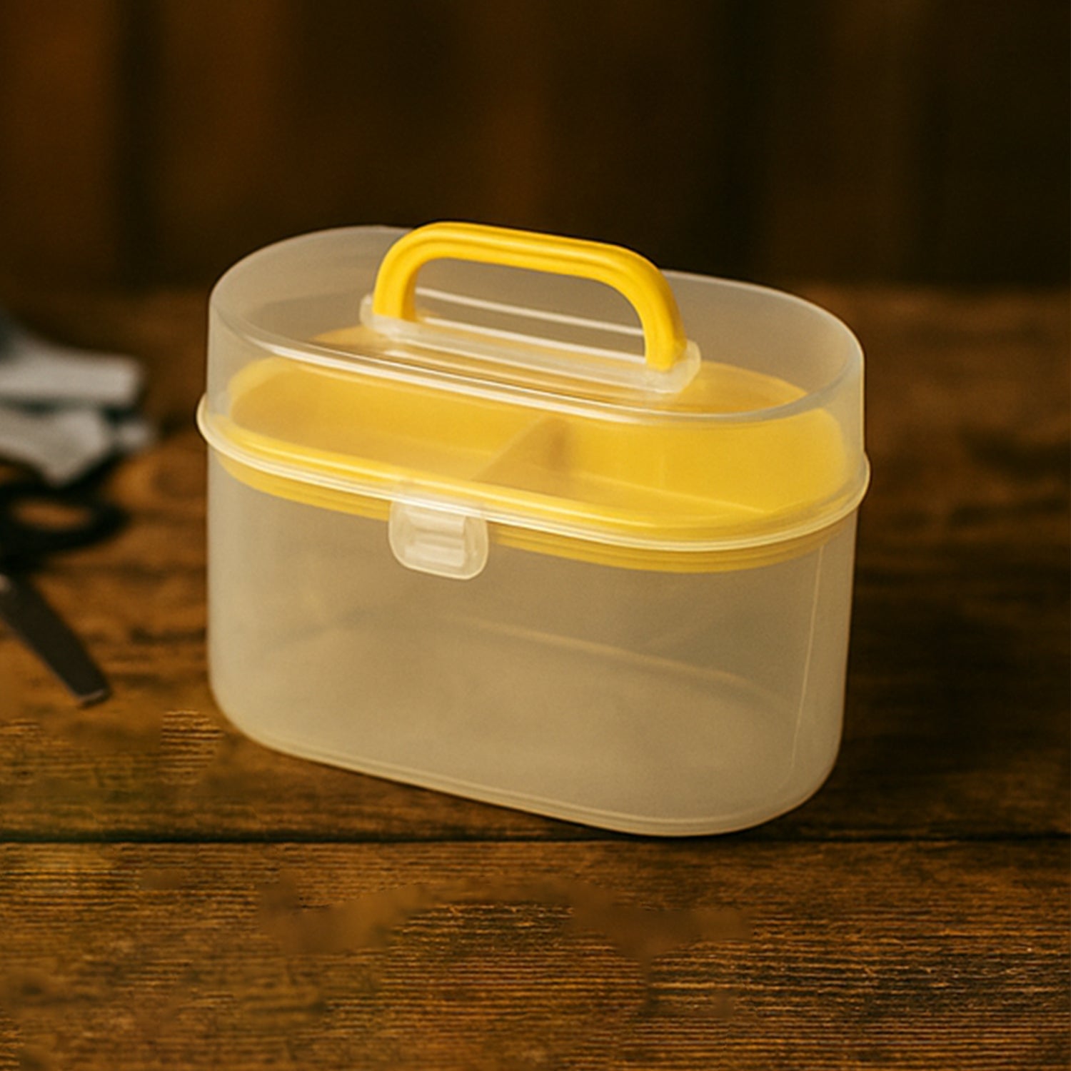 Double Layer Small & Portable Travel Sewing Kits Box with Color Needle Threads Scissor pin Hand Work Sewing Box Handwork Sewing Accessories